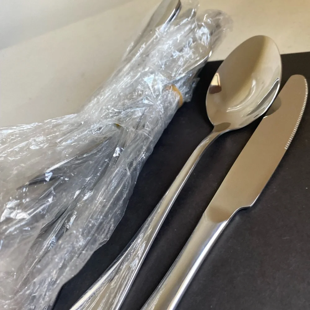 10 pcs large silver spoon forks and knifes set new